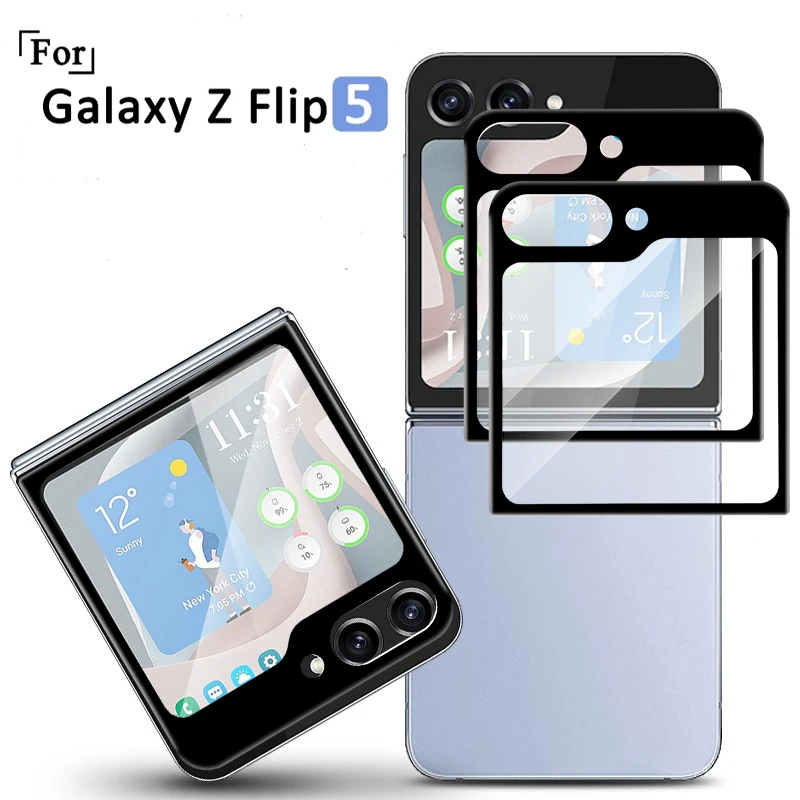 Custodia Protettiva Per Schermo Esterno Trasparente Hd Per Samsung Galaxy Z Flip 5 5G Pellicola Protettiva Per Obiettivo Della Fotocamera Trasparente 
