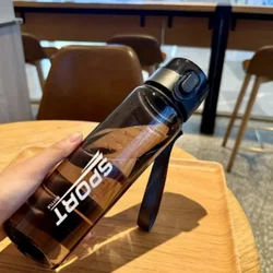 Brand BPA Free Leak - Proof Portable Sports Water Bottle - High - Quality for Hiking and Outdoor Adventures (Transparent Black)