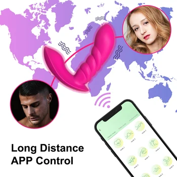 APP Wireless Remote Dildo Vibrator Wiggling Wearable Bluetooth Vibrating Panties Finger Sex Toys for Women Clitoris Stimulator 4