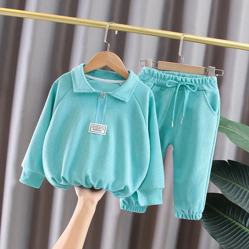 Spring Children Baby Boys Clothes Cotton Solid Hoodies Pants 2Pcs/sets Infant Kid Fashion Toddler Casual Tracksuit 1-6 Years angel baby suit Clothing Sets