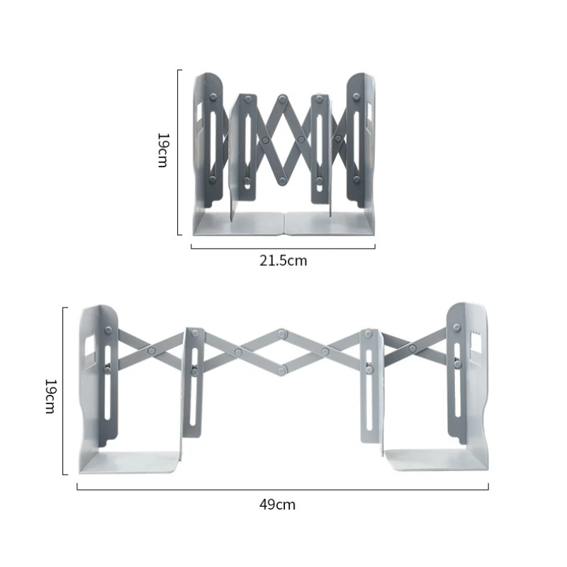 Retractable Bookends for Shelves Book Support Stand Adjustable Bookshelf with Pen Holder Desk Organizer Office Accessories