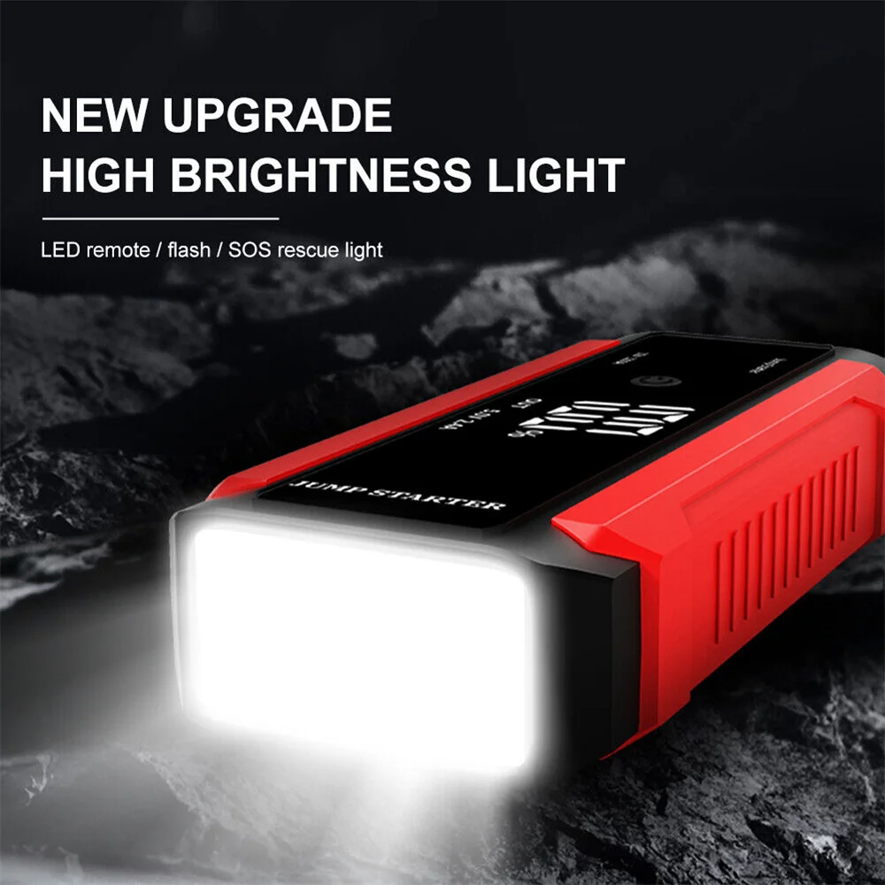 30000mAh Car Jump Starter 1200A 12V Portable Emergency Start-up Charger For Cars Booster Battery Starting Device With LED Light
