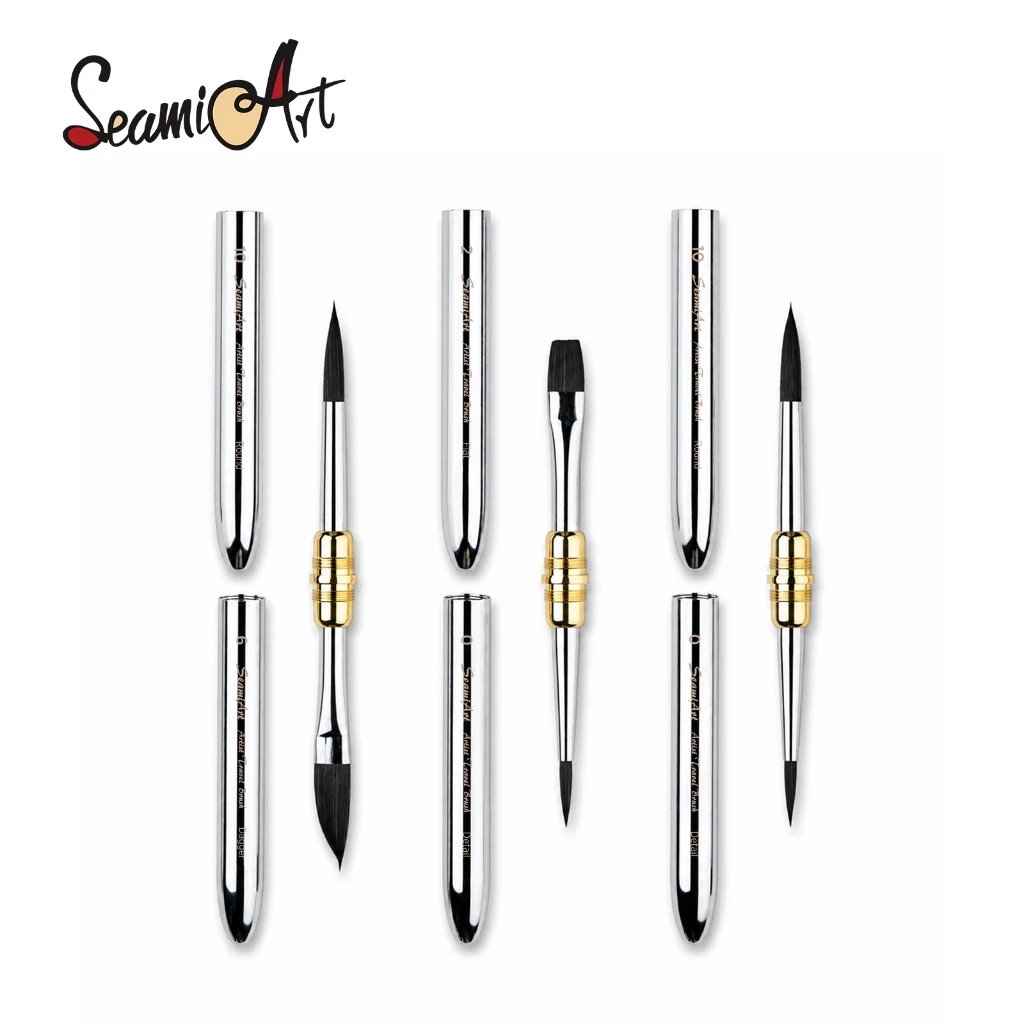 SeamiArt 듀얼 브러쉬 팁 여행용 페인팅 브러쉬 나일론 헤어 휴대용 드로잉..