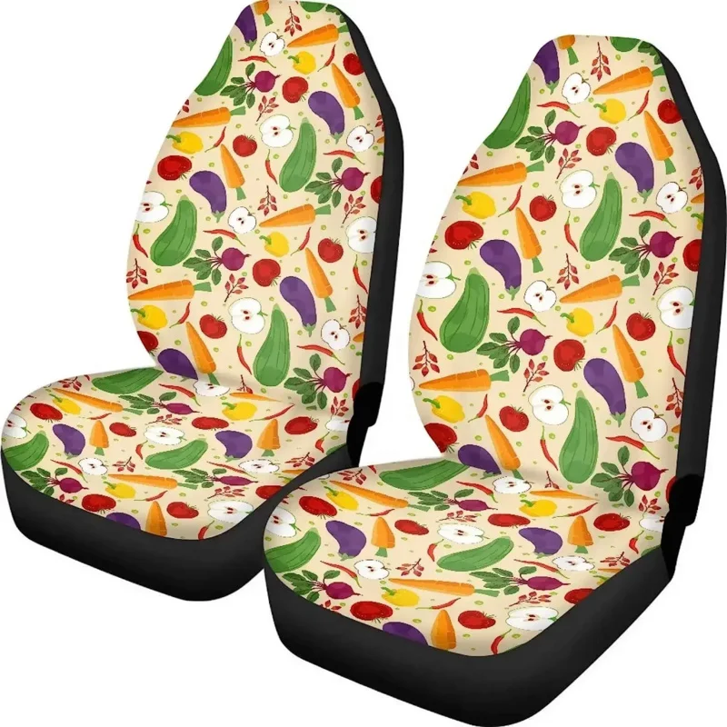 

Cute Automotive Protector Fruits Print Front Seat Covers for Car Trucks SUV Nonslip Scratch Proof Washable Comfort Soft