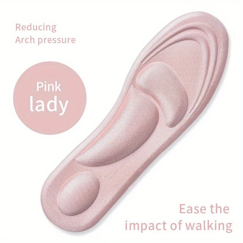 1 Pair 4D Memory Foam Can Be Cuttable Soft Insoles For Women Arch Support Insole Sports Pads