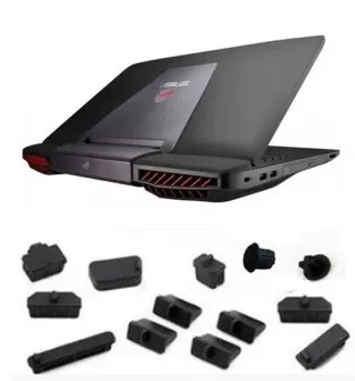 Black Silicone plug port cover For ASUS G751 G751J G750 G750J G75 G75VW G752 G752VT GL503 GL504 GL553 GL553VW StudioBook 16 X751
