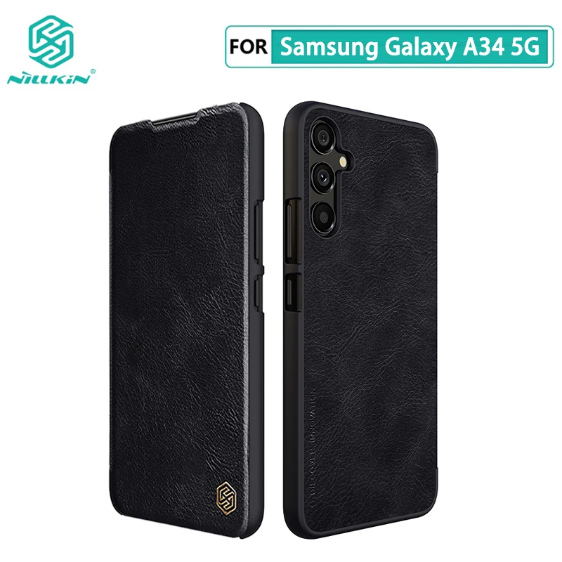 

Чехол для Samsung Galaxy A34 Nillkin Qin Pro, Карманный Кошелек для карт, кожаный флип-чехол для Samsung Galaxy A34, чехол для телефона