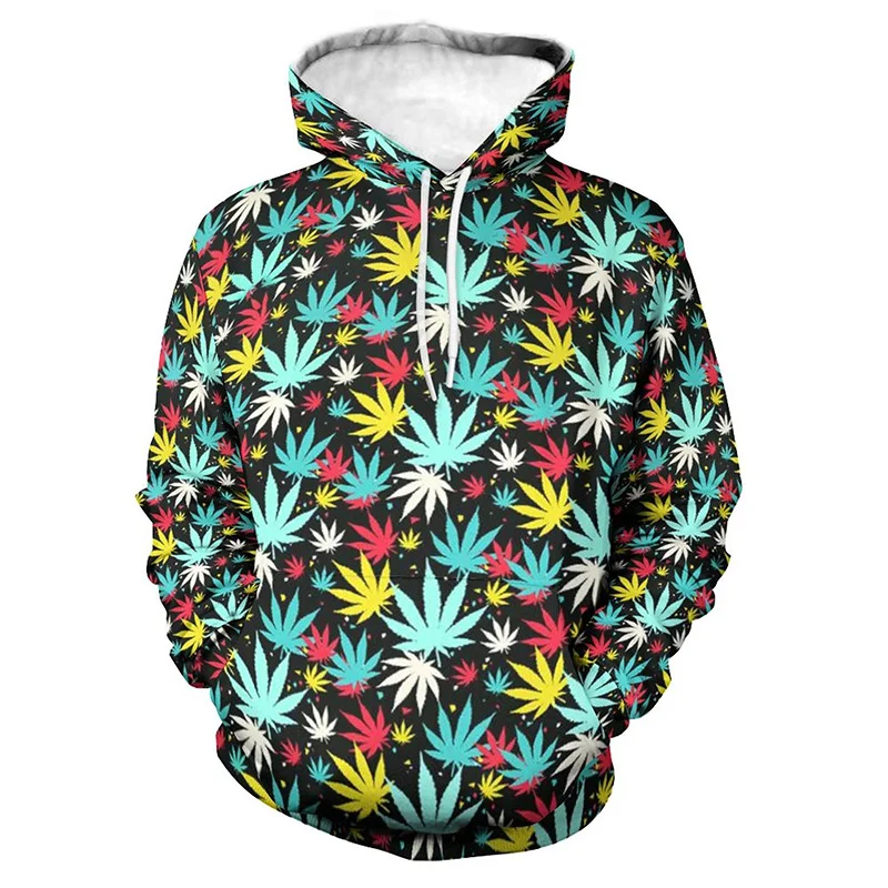 

Green Maple Leaf 3D Printe Hoodies For Men Fashion Plant Graphic Sweatshirts Casual Women Pullovers Tracksuit Y2k Winter Tops