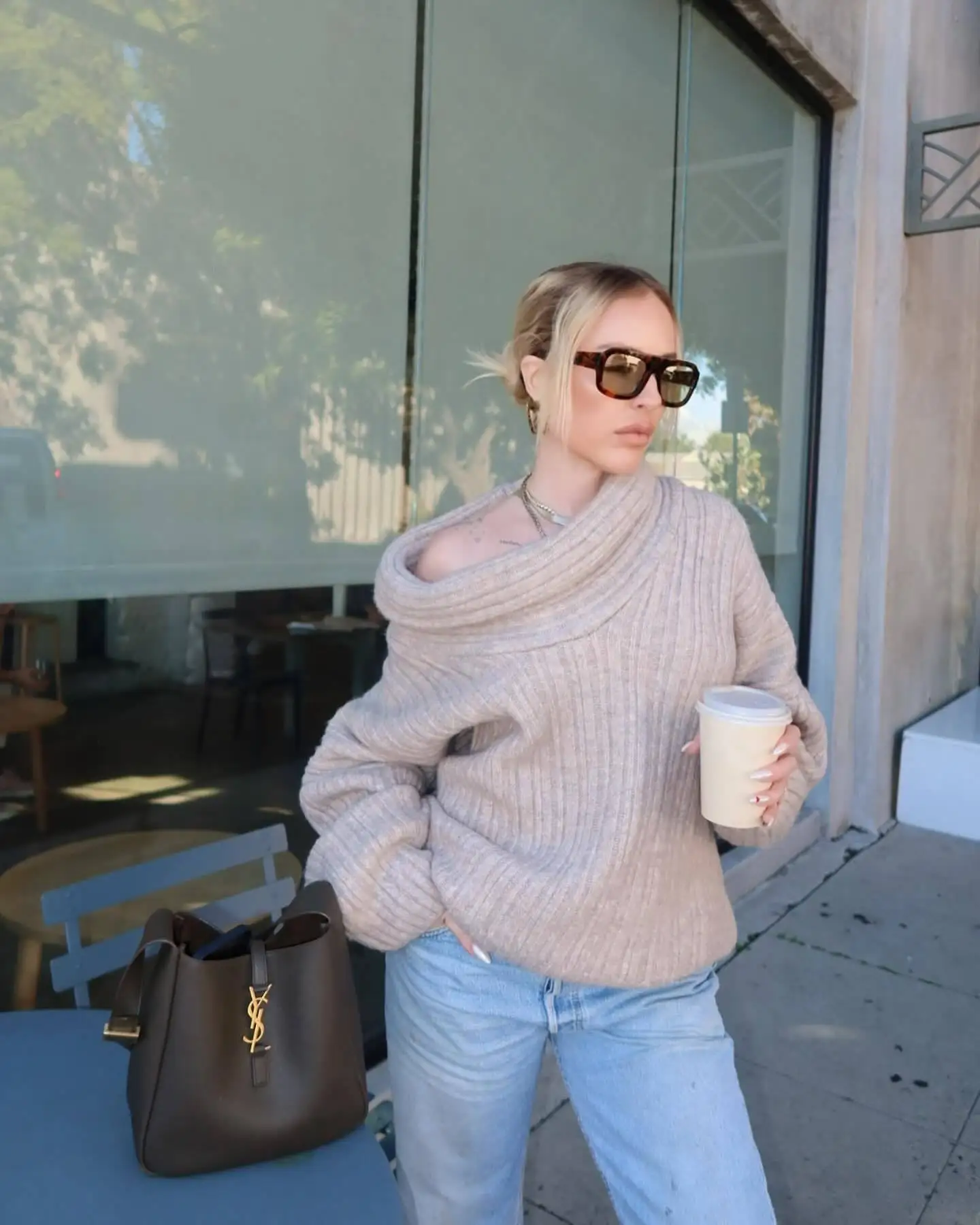 Knit Sweater Pullover For Women Loose Off-Shoulder Ribbed Long Sleeve Fashion Streetwear Knitwear Casual Autumn Sweater