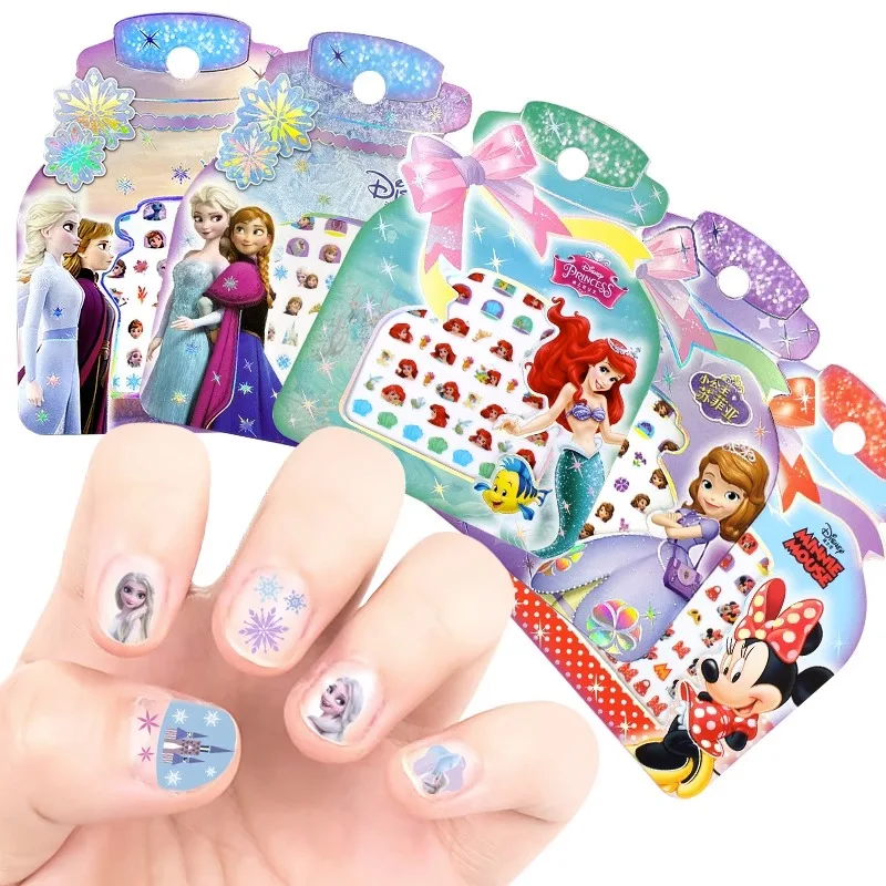Disney Cartoon Frozen Princess Snow White Makeup Nail Stickers 250 Pcs Mermaid Stitch Stickers Toy For Kids DIY 5