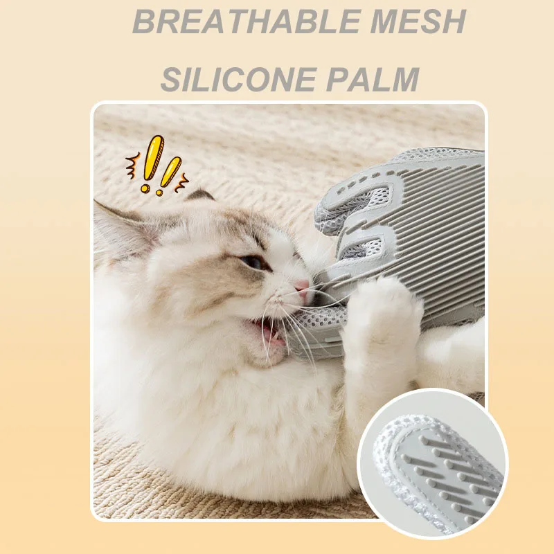 Cat Massager 1pc Dogs Grooming Glove Silicone Fabric Cats Brush Comb Shedding Hair Gloves Dogs Bath Cleaning Supplies Pet Combs