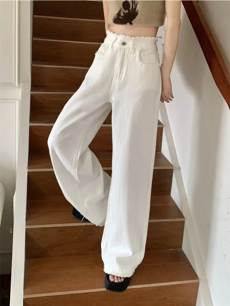 White Baggy Jeans For Girls YYDGH Women Wide Leg Jeans High Waist