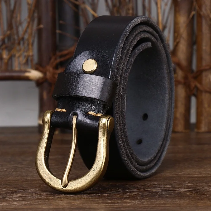 

Men's Leather Belt New Mens Waistband Luxury Leather Belt for Men Cowskin Strap Width:38mm Length100 110 125 130cm