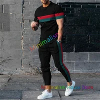 Poker J 3D Print Men Tracksuit Set Jogger Clothing For Man Casual Suit Short Sleeve Tshirts+Trousers 2 Piece Outfits Streetwear 6
