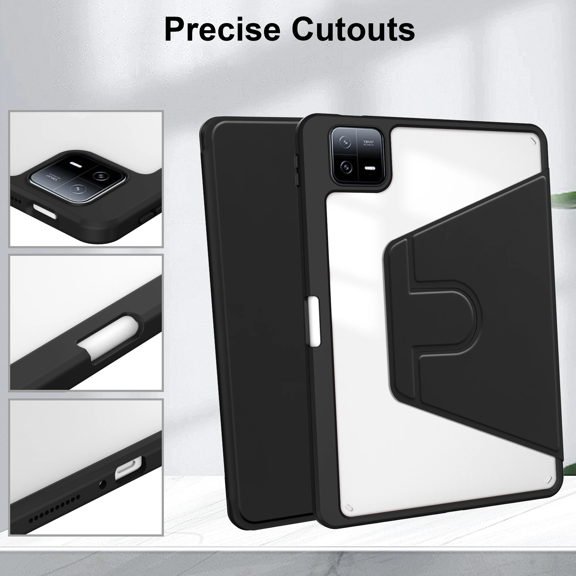 Enhanced 360 Rotatable Stand Smart Case with Pen Slot and Auto Sleep/Wake Function - Shockproof Shell