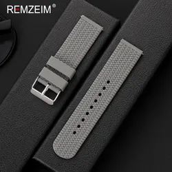 Men's Sport Silicone Watch Band - Quick Release, Comfortable Replacement Strap - 20mm (Grey)