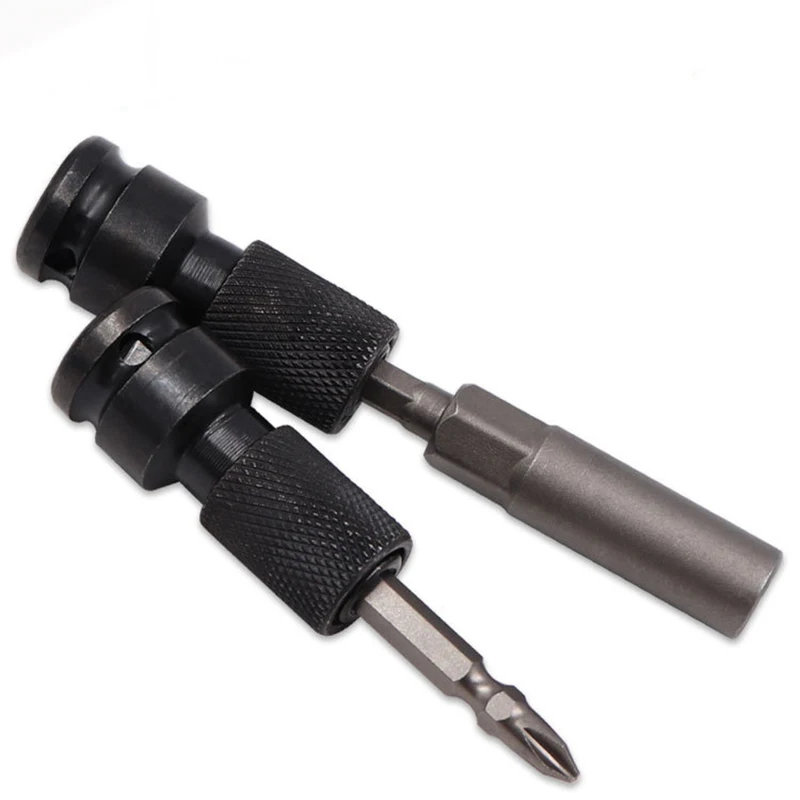 1/2 Inch Square To 1/4 Inch Hex Ratchet Socket Impact Wrench Socket Set Adapter Spanner Drive Converter Quick Release Tools 4