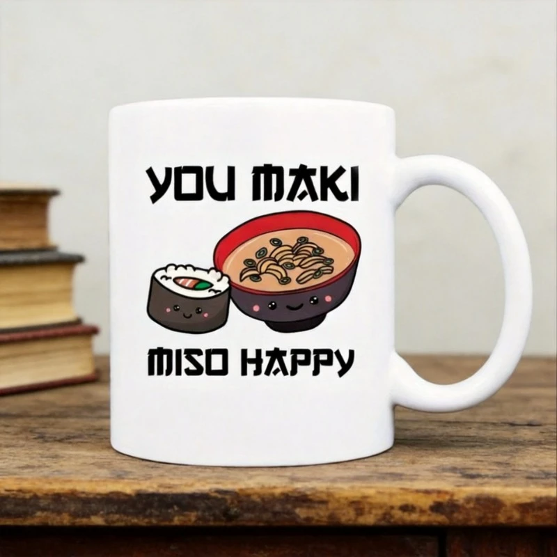 Miso Happy: Ceramic Mug for Coffee, Tea, and More - Funny Personalized Drinkware Gift