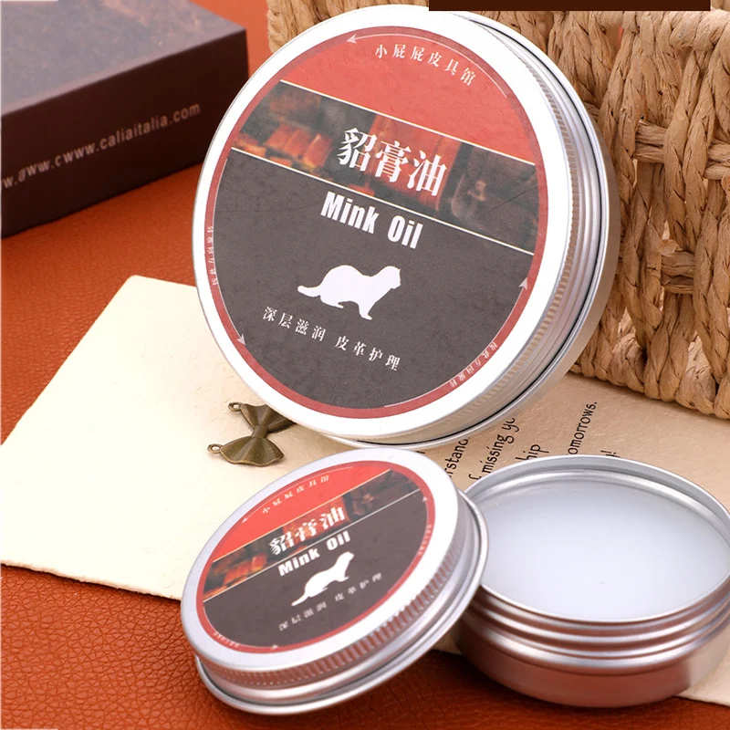 1Pcs Leather Craft Pure Mink Oil Cream For Leather Maintenance 100ml Shoes Care Cream Leathercraft Accessories