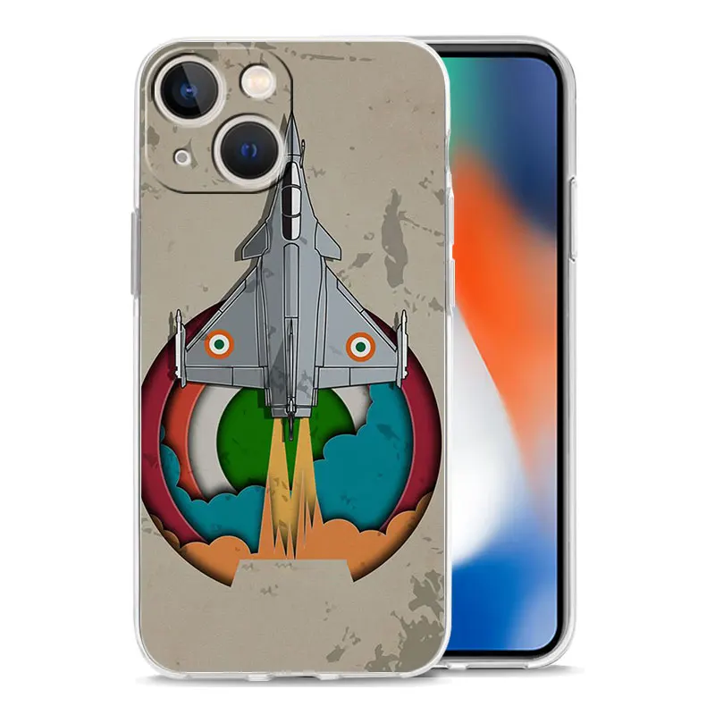 Clear Shockproof Silicone TPU Phone Case with Fighter Plane Design