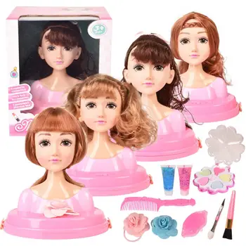 Children Baby Doll Makeup Set For Girls Half Body Vinyl Doll Braid Hairdressing Cosmetic Toys For Birthday Gifts