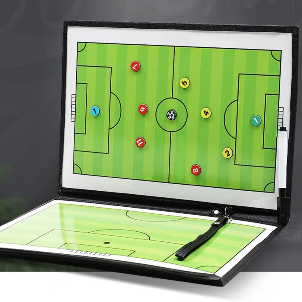 

1 Set Tactical Teaching Board Foldable Magnetic Anti-slip Coach Sample Soccer Referee Coach Tactical Board Football Competition