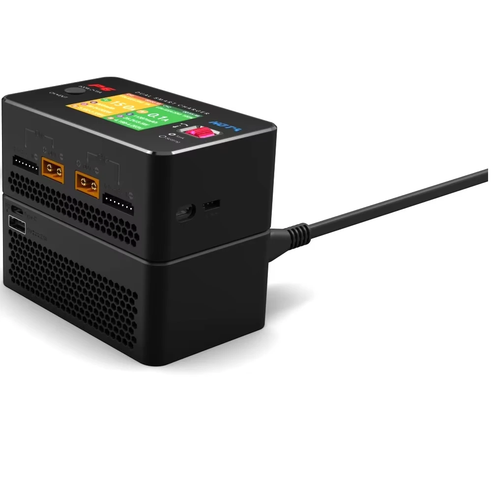 HOTA P6 DC600W 15Ax2 Двухканальное балансное зарядное устройство Разрядное устройство с адаптером T240 AC240W 1-6S LiHV Li-ion NiMH NiCD Зарядное устройство для аккумулятора thumbnail 4