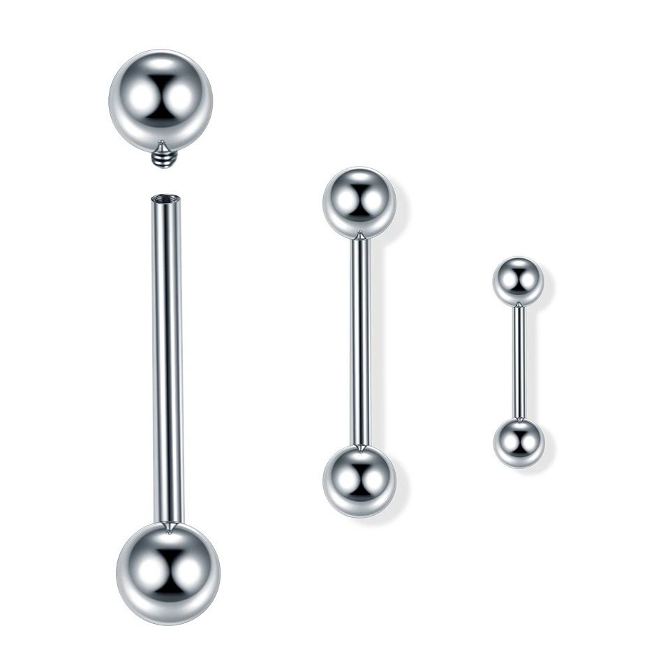 1PC Titanium Tongue Piercings Internally Threaded Industrial Barbell Tongue Ring Bar Ear Tragus Helix Piercing Body Jewelry piercing jewelry body piercing jewelry body jewelry
