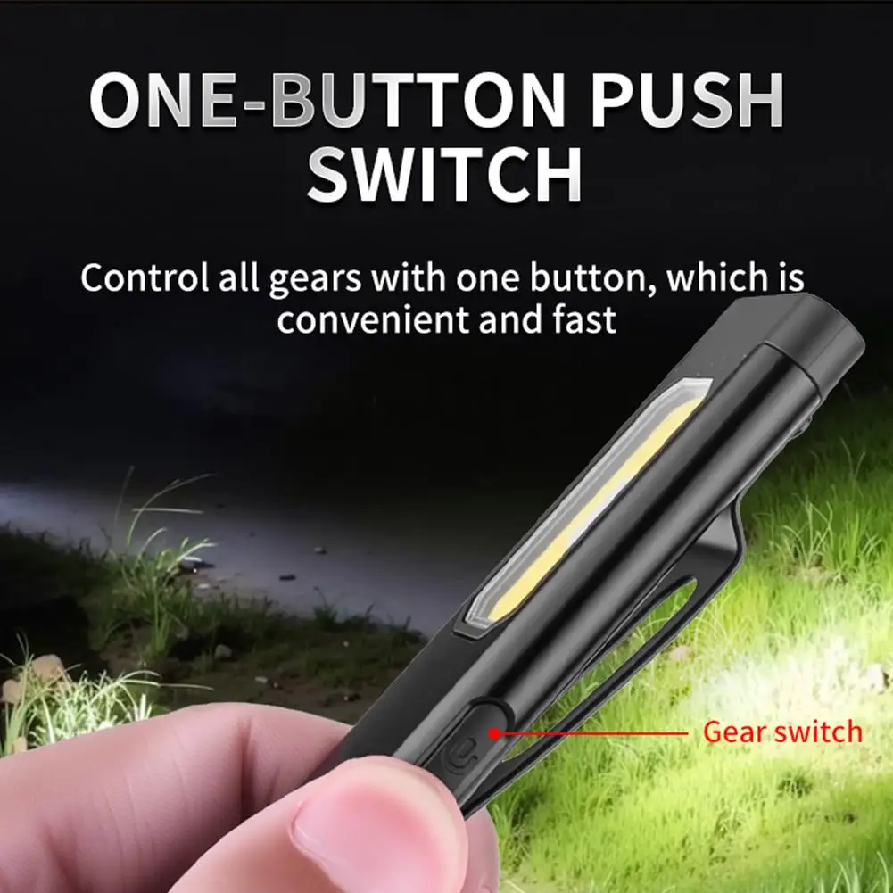 Latest LED Keychain Flashlight USB RechargeableEmergency Small Torch With Pen Clip Portable Work Light With Magnet Flashlight