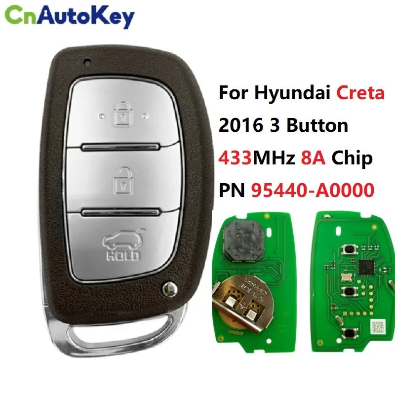 Деталь CN020152 Nunmber 95440-A0000 для Hyundai Creta Smart Key Remote 2016 3 кнопки 433 МГц 8A чип