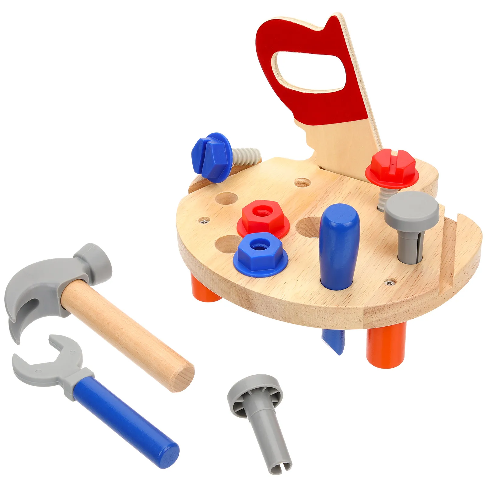 1 세트 어린이를위한 나무 놀이 수리 도구 세트 조기 학습 역할 놀이 워크샵 키트  인지 발달 안전