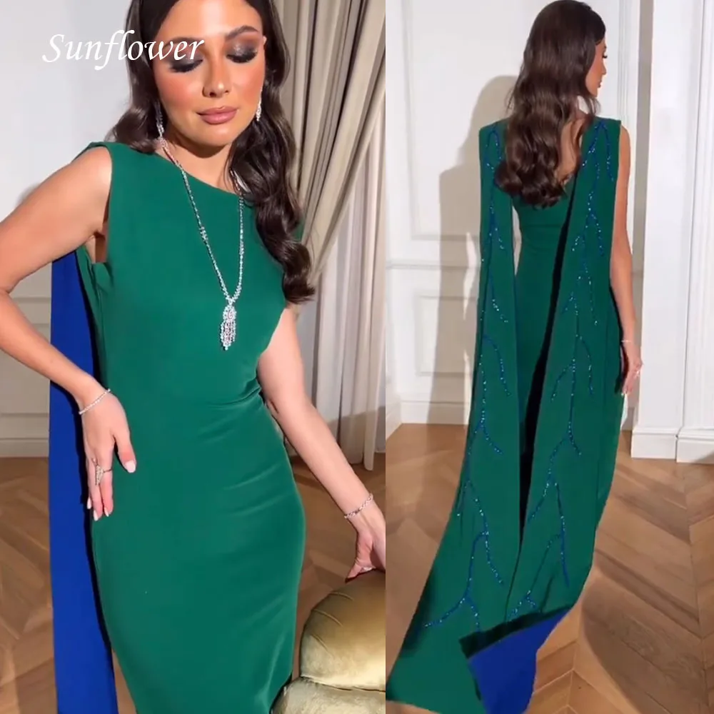 

Женское элегантное вечернее платье из Саудовской Аравии, облегающее шифоновое платье-Русалка до щиколотки с аппликацией, женское платье для выпускного вечера