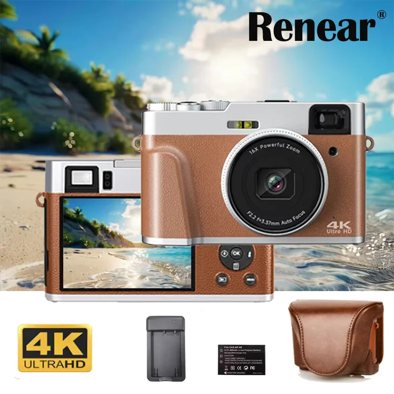 4K Digital Camera 16X Auto Focus 48MP Ultra HD Outdoor Camera for YouTube INS Tiktok Video Vlog Livestream Webcam digital camera