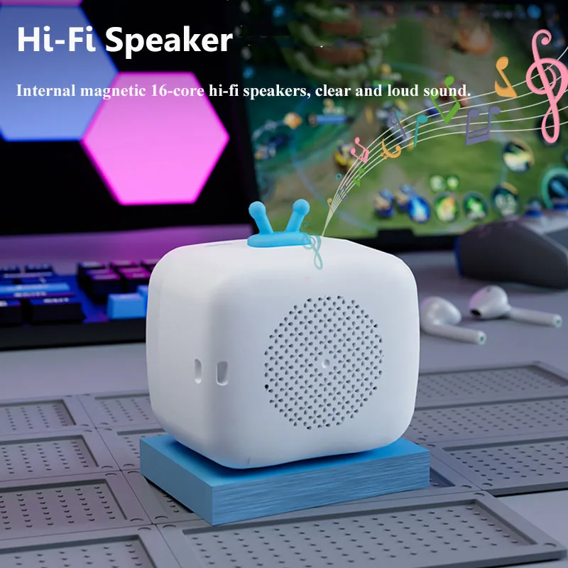 Mini Smart Bluetooth Speaker Touch Screen Alarm Clock Music Box Bluetooth Call APP Control Soundbar with Photo Album Calendar