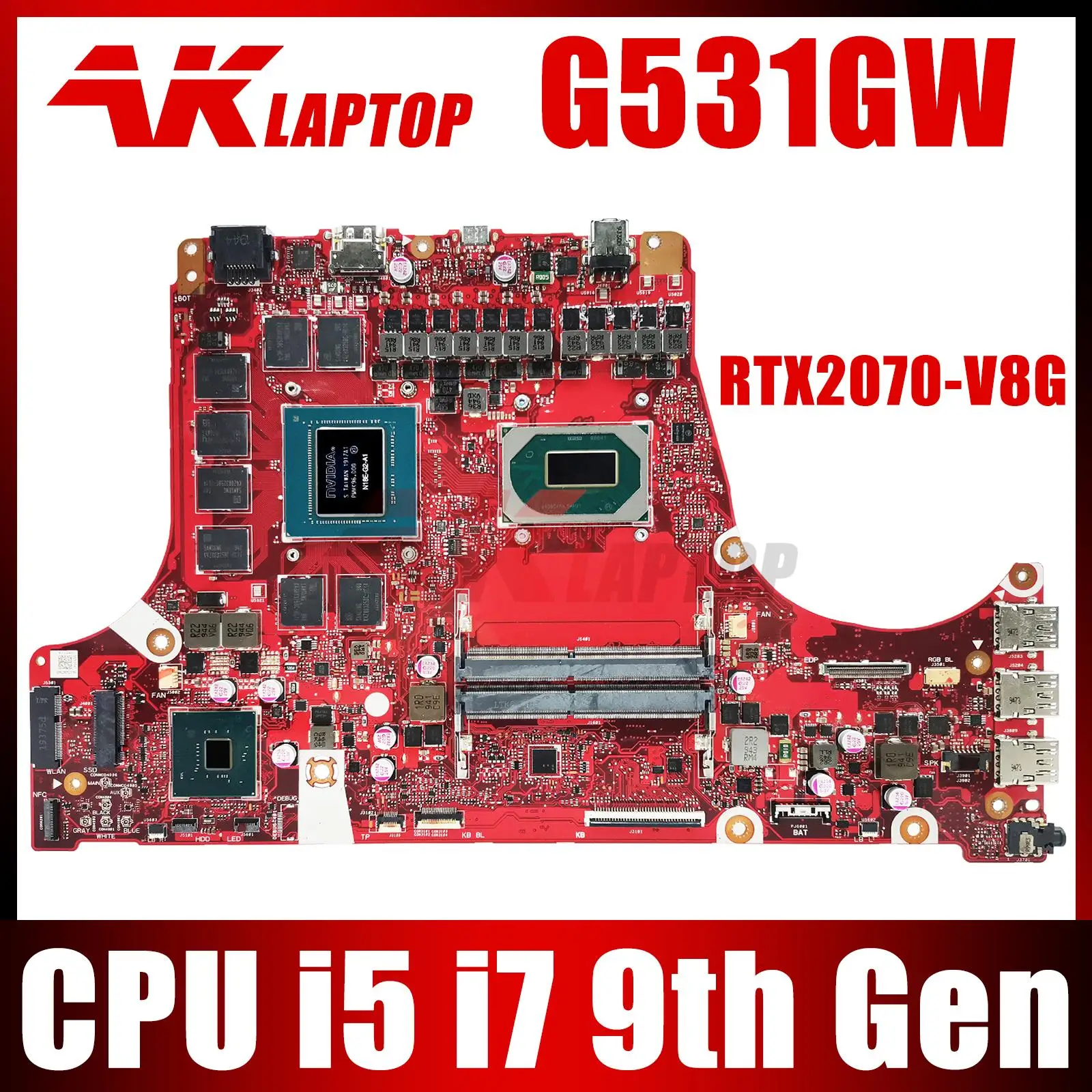 

For ASUS ROG Strix S5D S7D G531GW G531GV G531GU G531GD G731G G531G Laptop Motherboard i5 i7 GTX1660Ti RTX2060 RTX2070 Mainboard