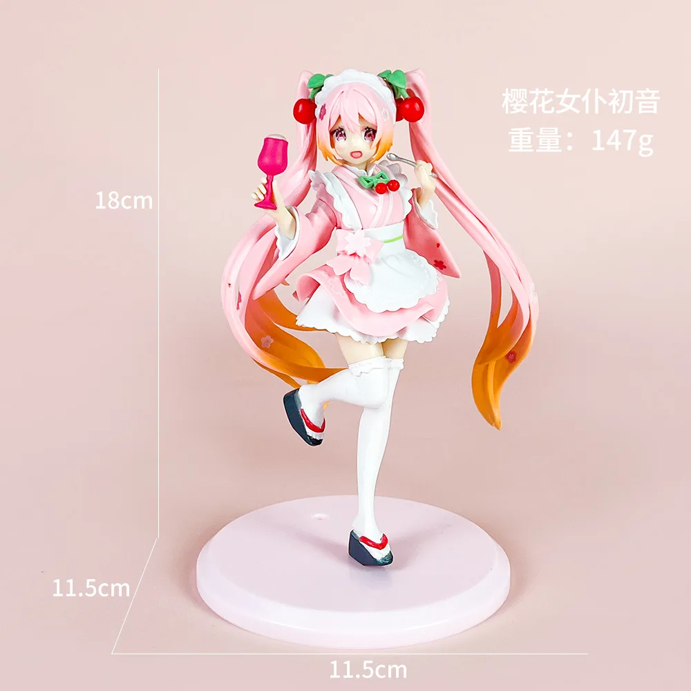 18CM Anime Hatsune Miku Figure Sakura Future Japanese Tea House