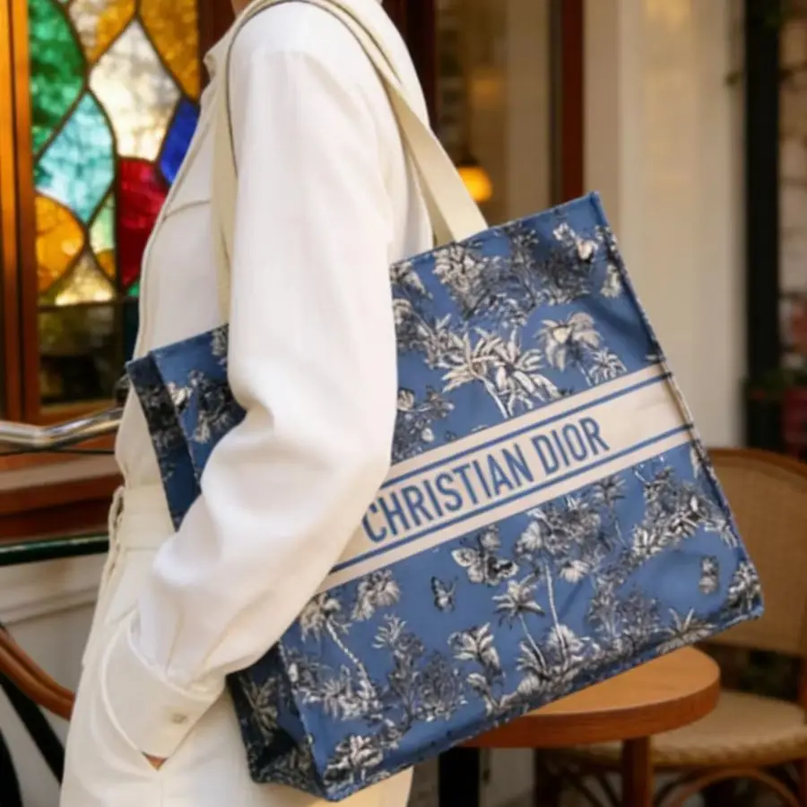 Borsa di Dior, lussuosa borsa tote blu personalizzata con organizer per il trucco, set di borse cosmetiche multiuso, regalo ideale per le vacanze - immagine 5