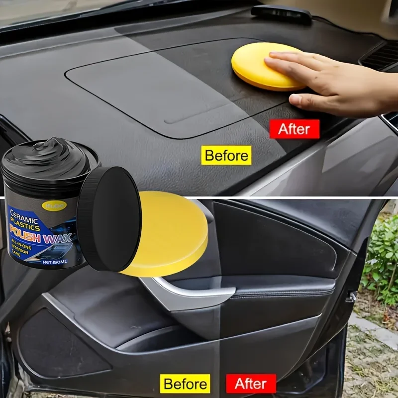 Plastic & Rubber Repair Wax - Nano-Enhanced Black Restoration Paste for Car Tires, Interior Polishing & Long-Lasting Shine, 3