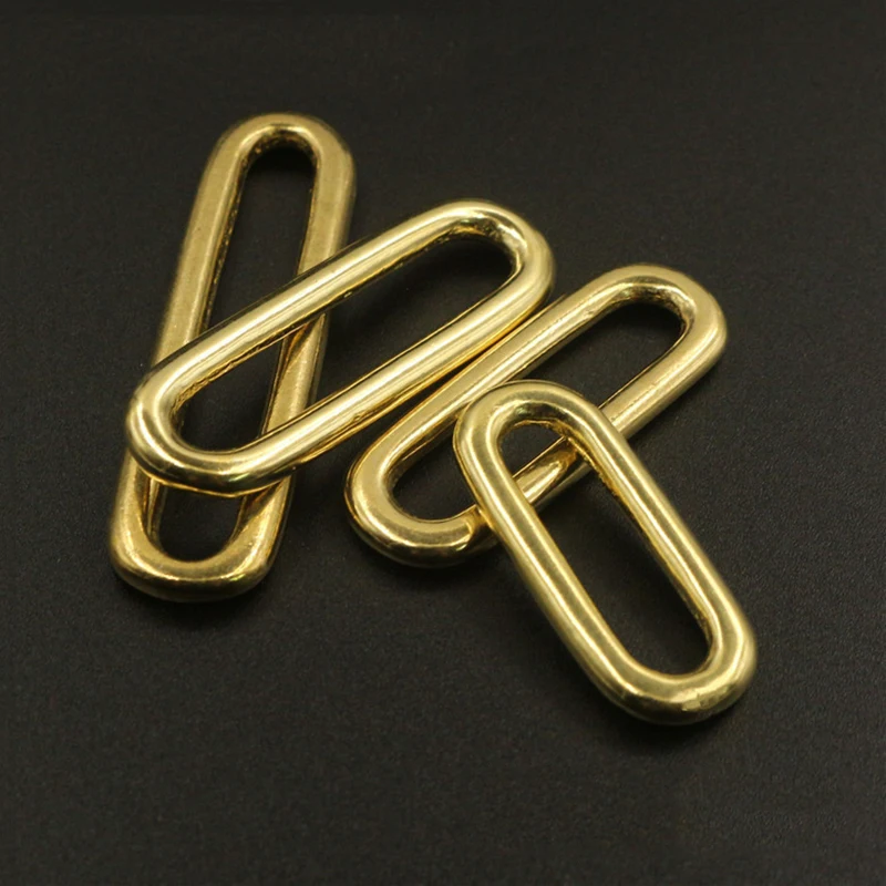 1 x Molded Cast Solid Brass Oval Loop Ring Buckle Leather Craft Bag Luggage Shoulder Strap Webbing Belt Strap Keeper