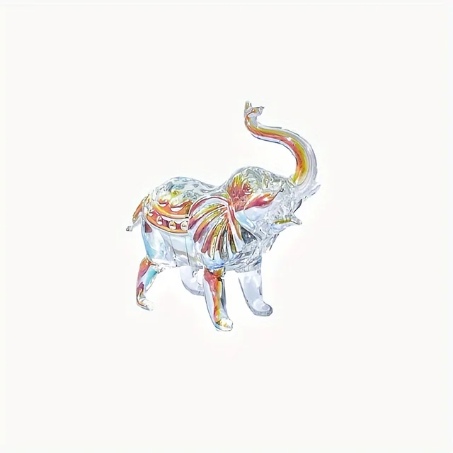 Statue d'éléphant en cristal transparent pour la décoration de la maison, artisanat, style étagère, salon, bureau, armoire 5
