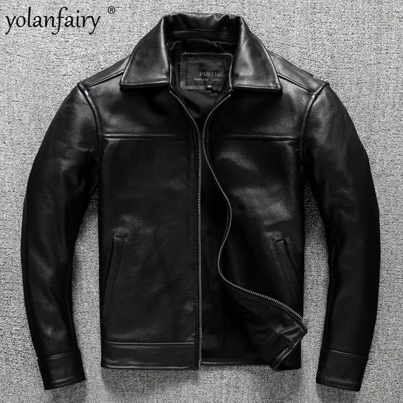 

Spring Pure Top Layer Cowhide GenuineLeather Jacket for Men Clothing Men's Coats Male Business Casual Jackets Clothes Chaqueta