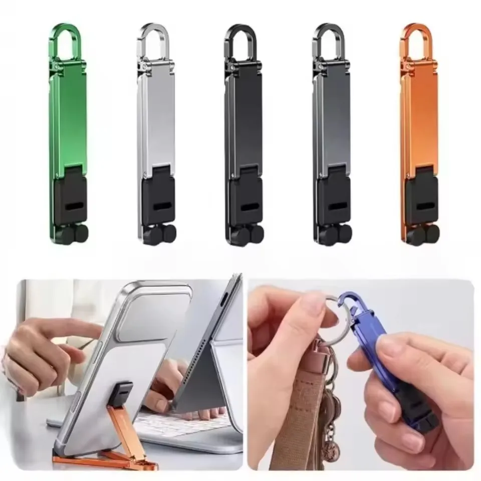 Compact Foldable Keychain Phone Stand - Portable and Adjustable Kickstand