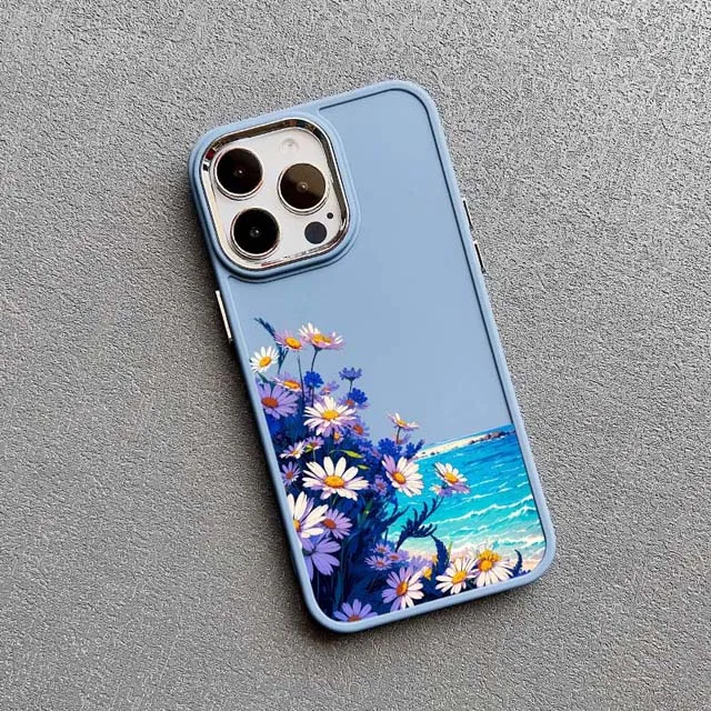 Sommerliche Gänseblümchen-Handyhülle für iPhone 16 11 12 13 14 15 Pro Max 15 14 8 7 Plus SE2 XS X XR Stoßfeste Silikon-Rückabdeckung – Detail 1