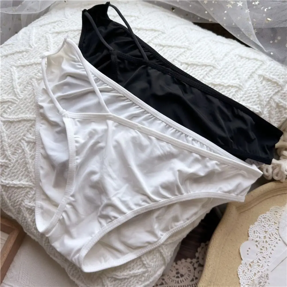 

Sexy Pure Desire Satin Anti Bacterial Breathable High Waist Women's Panties Seamless Briefs Sexy Panties