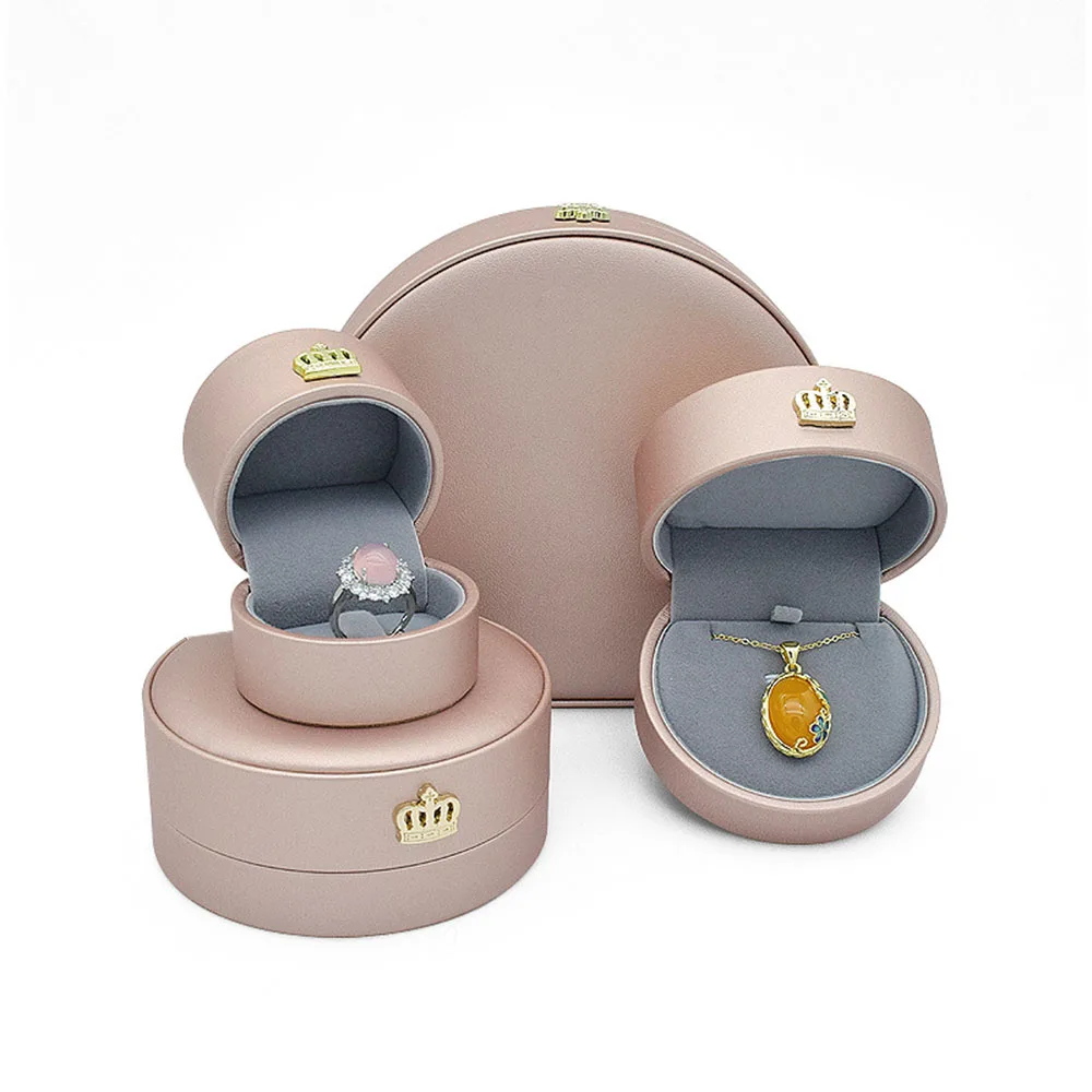 

Semicircle Crown Jewelry Box Rings Necklace Earrings Pendants Display Case