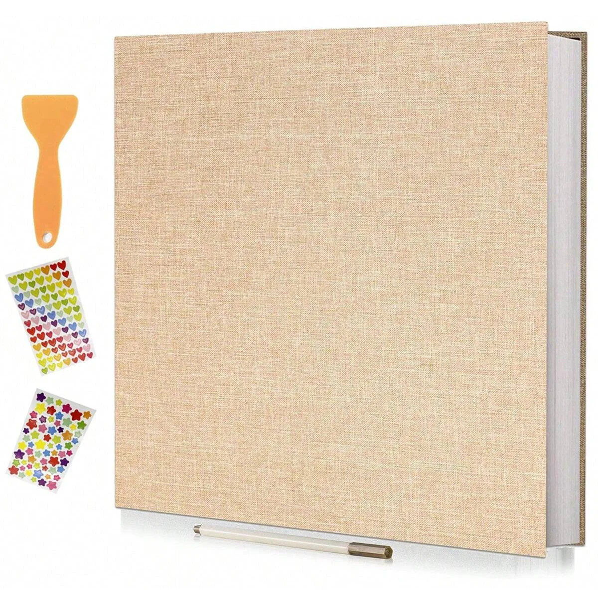 Remowith Scrapbook Album – Linen Cover, 3-Ring Binder With 50 Plastic Sleeves, 8.5x11 Inch For Wedding, Baby, Family Photos