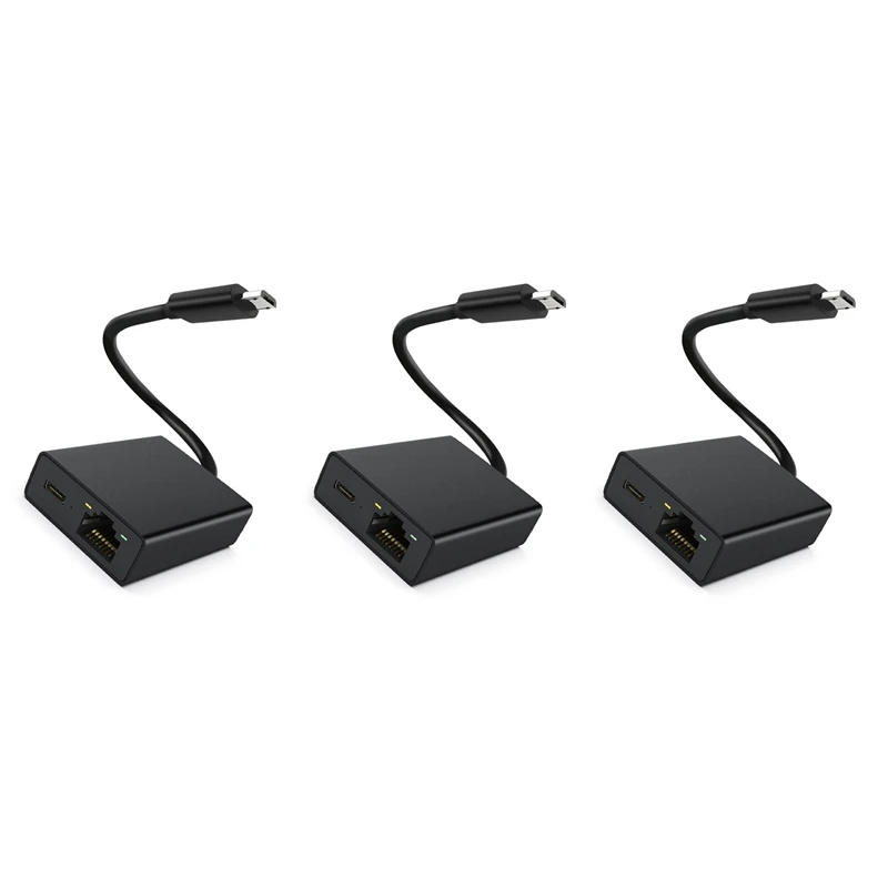 마이크로 USB 네트워크 카드 이더넷 어댑터, 4K 파이어 TV 스틱 이더넷 스위치 라우터용, 100M 네트워크 카드, 3X