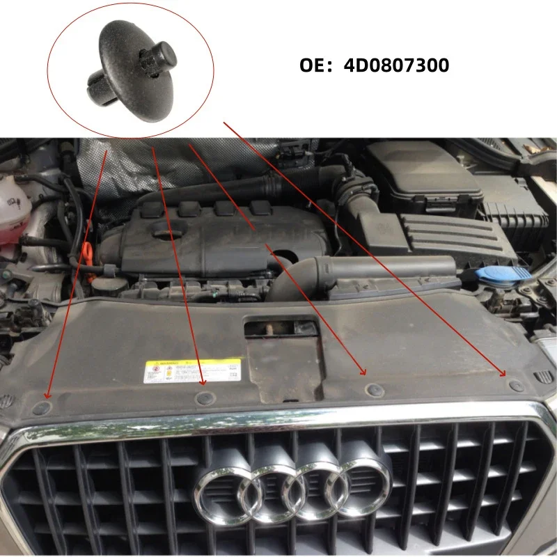 10PCS Car cover plate fixing clips for Audi A2 A4 A5 A8 Q3 Q5 S4 S5 S8 TT TTS Volkswagen CR7 4D0807300 Body clips Accessories,car body clips