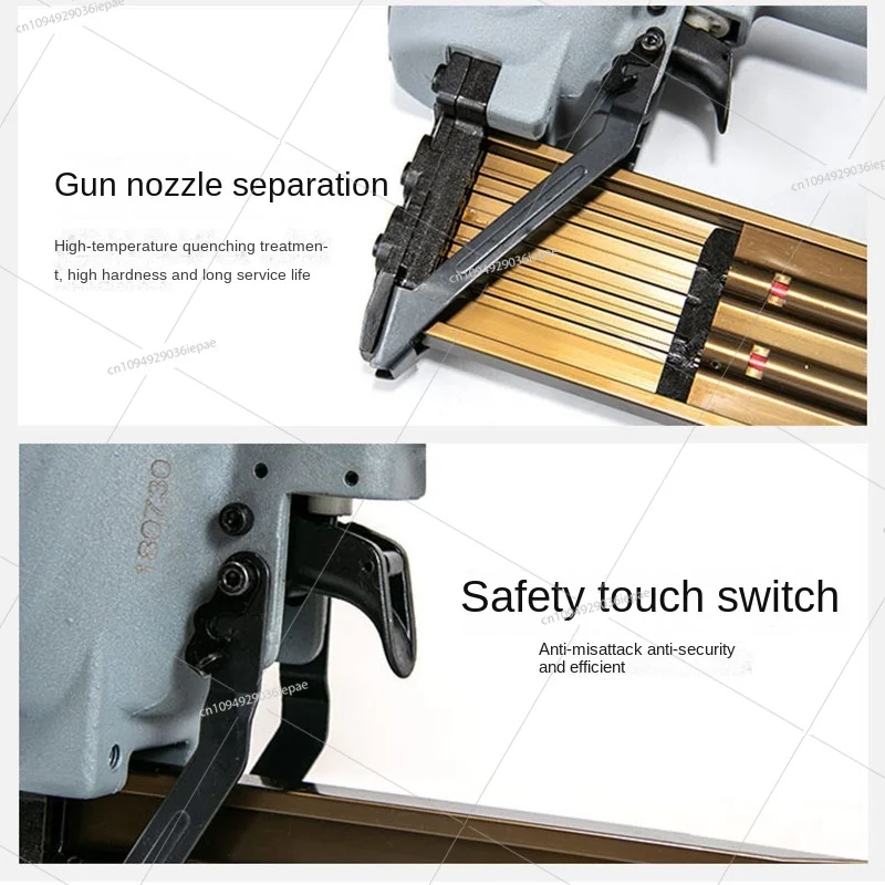18-64MM length ST64 pneumatic steel nail gun 50 steel volumn cement nail gun line groove