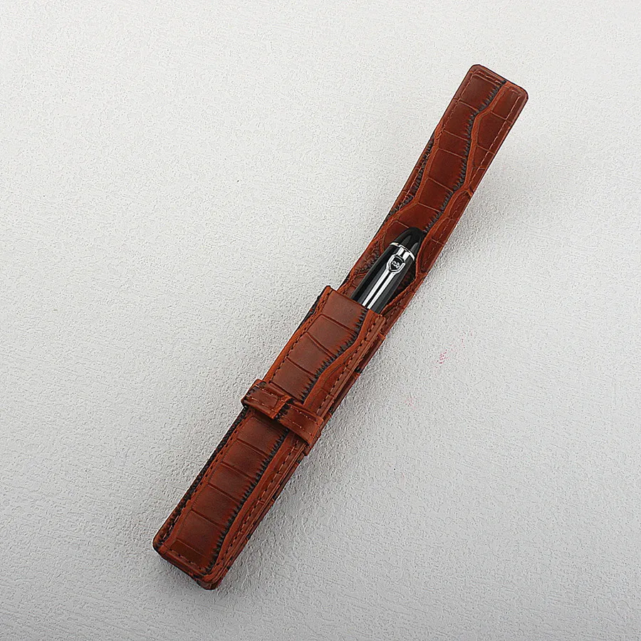 JINHAO 블랙 펜 케이스, 고급 가죽 소재 펜 가방, 펜 문구 연필 가방, 선물 상자, 1 개